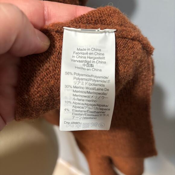 Madewell Cozy Walker Cardigan Merino Wool Alpaca Blend Rust Brown Size Small - Picture 9 of 10